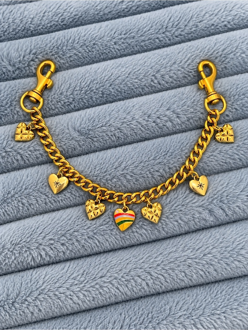 Handcrafted Gold Tone Bag Charm Chain